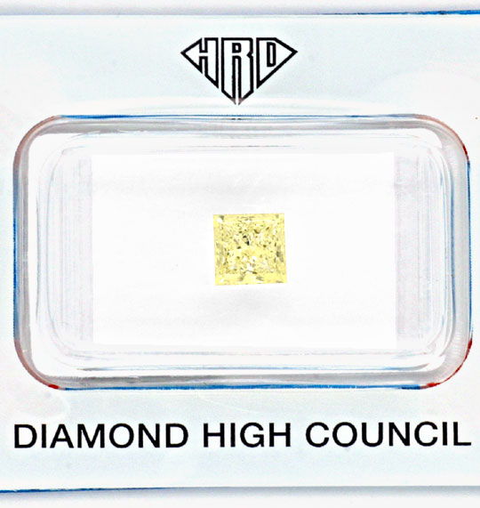 Foto 2 - Natural Fancy Yellow Colour Princess Diamant 1,03ct HRD, D5152