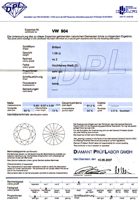 Foto 9 - Diamant 1,081ct Brillant River VS DPL Expertise Diamond, D5814