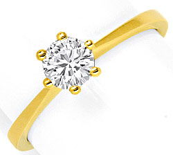 Foto 1 - Halbkaräter Brillant-Ring Gelbgold-Krappen Diamantring, R1495