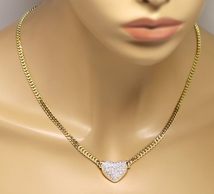 Foto 4 - Herz Collier Pavee mit 1,85ct Diamanten in 18K Gelbgold, S1849