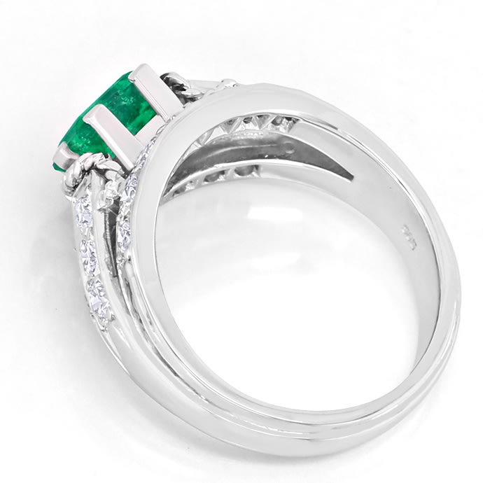 Foto 3 - Nobler Diamantring mit 1,15ct Spitzen Smaragd, S5169