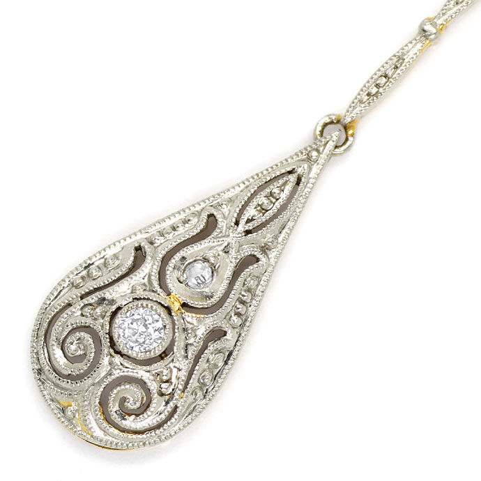 Foto 2 - Antikes, filigranes Art Deco Diamanten Schenkel Collier, S9795